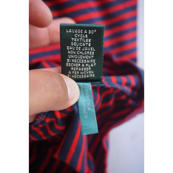 Lauren Ralph Lauren Women Navy/Red Striped Blouse Top – Size M - Picture 5 of 6